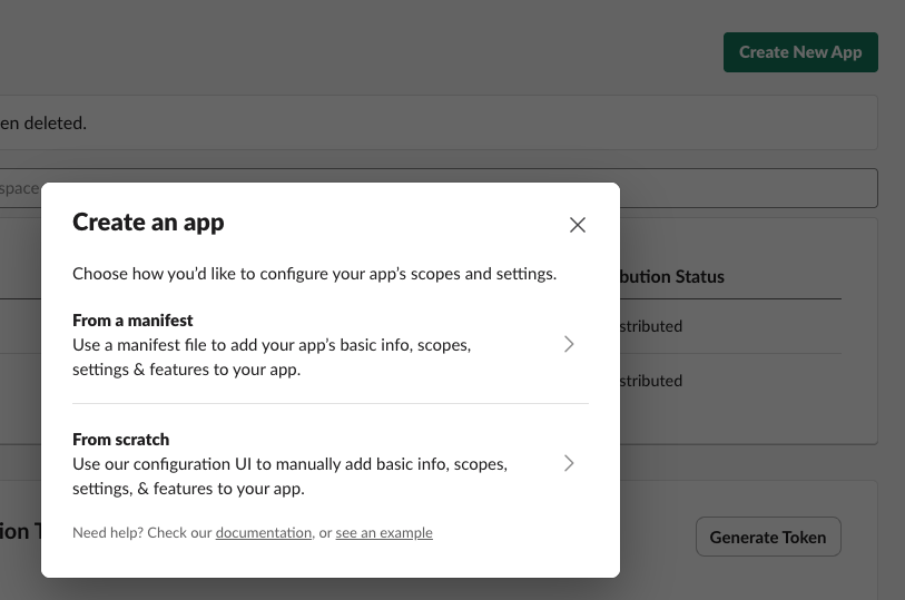 Create New App button