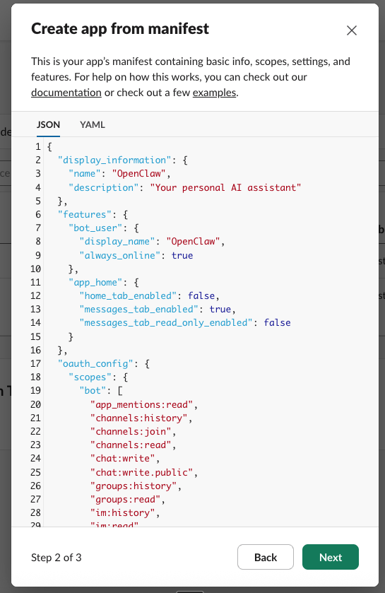 From an app manifest option