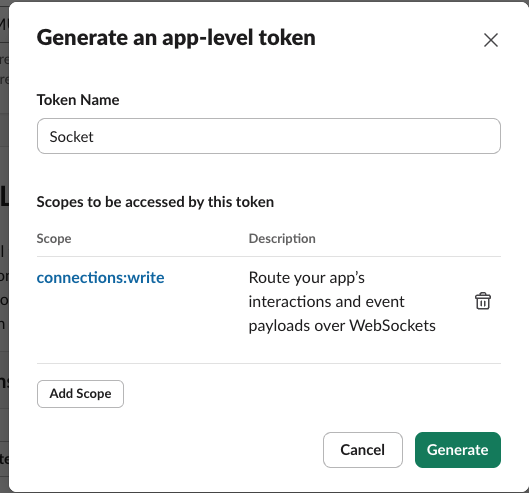 Generate app-level tokens
